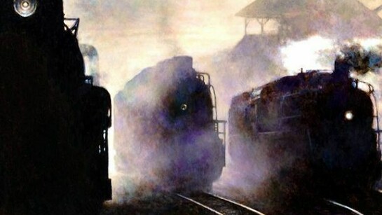 Lawrence Gipe, Train Study, 2013, oil on panel, 24 x 36 in