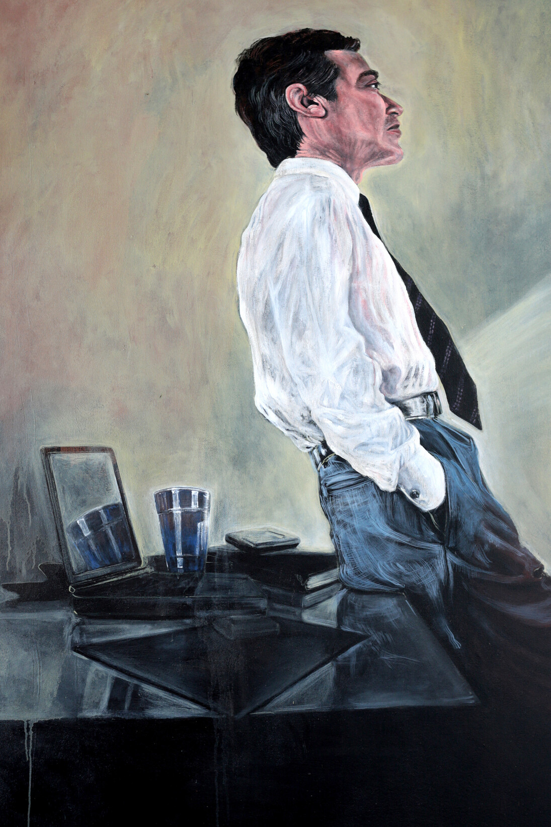 Marco Paulo Rolla, Reflexos from Esvaziamento cotidiano (Dramas) series, 2013, Acrilic paint on canvas, 190 x 110 x 5 cm