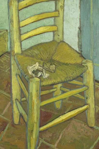 Detalle de "La silla", óleo sobre lienzo, Vincent Van Gogh, 1888