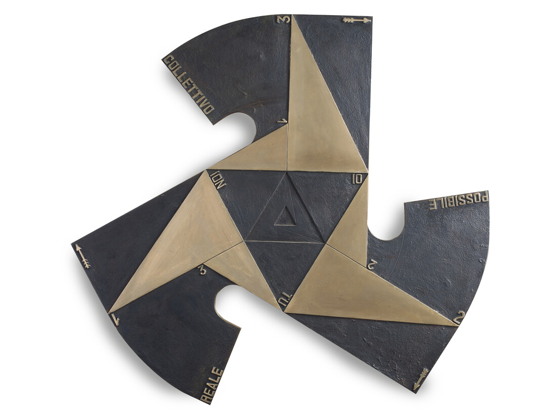 Gio' Pomodoro, Sole produttore 3, 1974, bronzo, diametro 123 cm