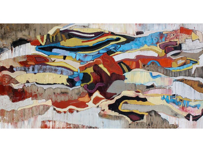 Chase Langford, Emerald Bay 10 (2014), Oil on canvas, 28 x 54 inches