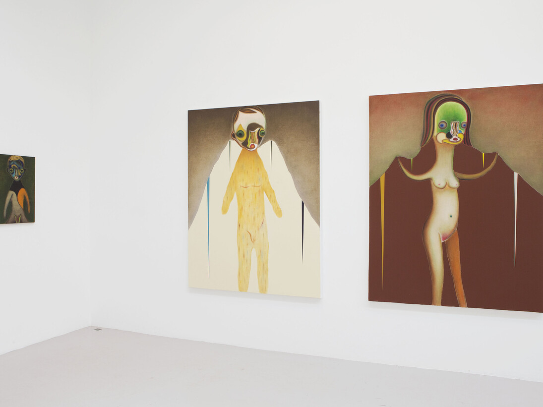 View of the exhibition Izumi Kato, Galerie Perrotin, Paris, June 12 - July 26, 2014. From left to right:
Untitled 2014, Oil on canvas, 66 x 45,5 cm / 26 x 18 inches & Untitled 2012, Oil on canvas, 180 x 140 cm / 70 3/4 x 55 1/8 inches & Untitled 2012, Oil on canvas,
180 x 140 cm / 70 3/4 x 55 1/8 inches, Photo : Claire Dorn, Courtesy Galerie Perrotin
