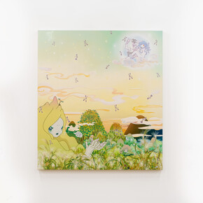 Chiho Aoshima,
Act with Caution on a Full Moon Day!, 2024,
Acrylic on canvas mounted on aluminum frame,
160 x 143.4 cm
©2024 Chiho Aoshima/Kaikai Kiki Co., Ltd.
All Rights Reserved. Courtesy Perrotin