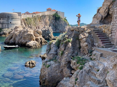A scenic spot overlooking the fortress at Old Town, Dubrovnik, Croatia