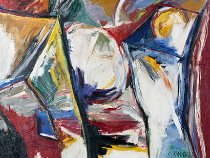 Ken Kaminski, Wounded Towers, Oil on canvas, 80" x 98" 2002