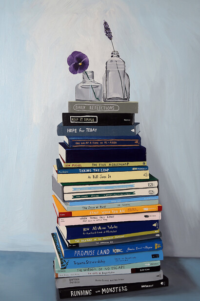 Libby Black, Self Help, 2014, Oil on Wood, 36 x 24 inches