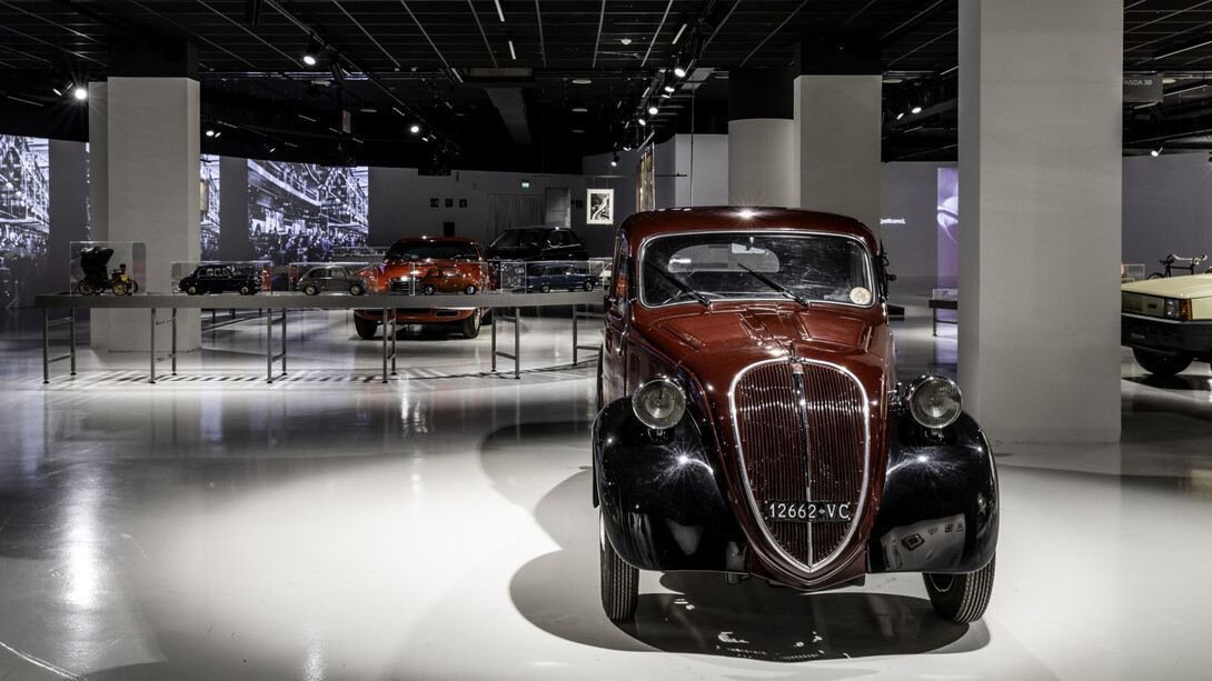 125 volte Fiat. La modernidad a través del imaginario Fiat, vista de exhibición. Cortesía del Museo Nazionale dell'Automobile
