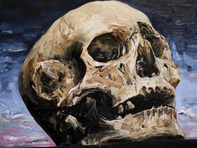 Mathieu Boisadan, Spomenik, 2014, Huile sur toile, 25 x 35 cm
