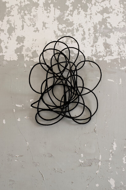 Stephanie Stein, Internationale spezialitat, 2014, corda e acrilico, 62 x 38 x 21 cm