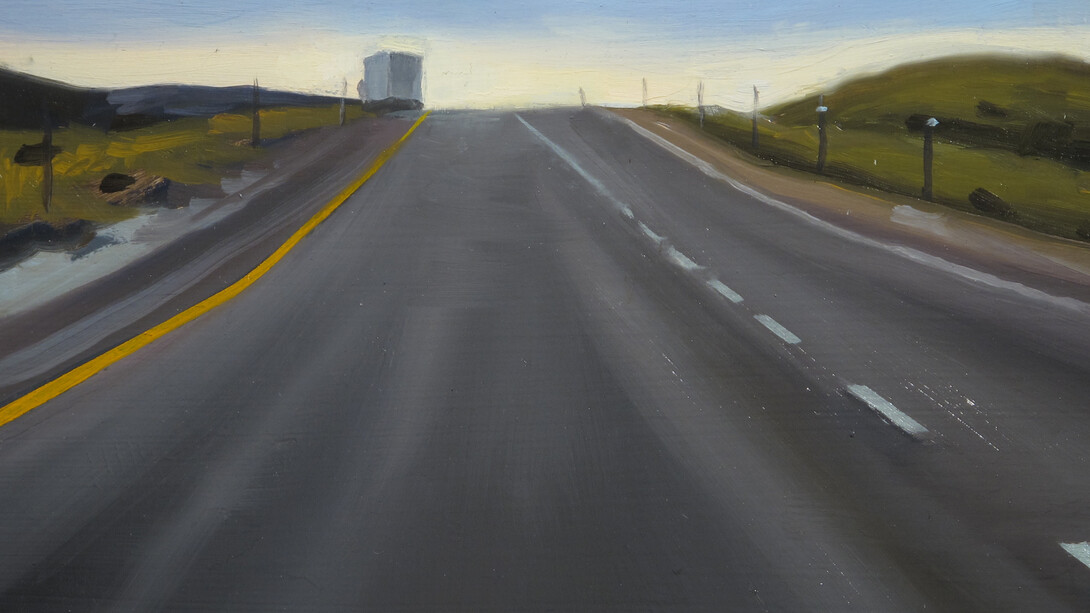 Margaret Morrison, Wyoming, 2015, Oil on wood, 12 x 12 inches; 30.5 x 30.5 cm, Signed LL