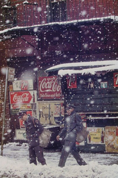 Saul Leiter. Postmen, 1952 - Chromogenic print
