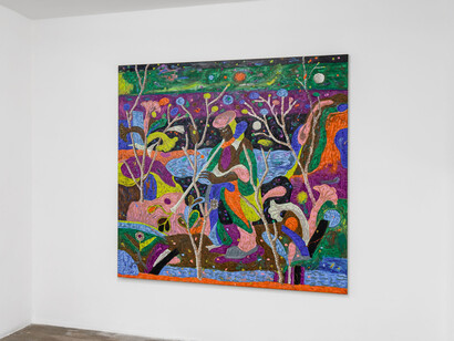 Simphiwe Ndzube, Around midnight, exhibition view. Courtesy of Stevenson