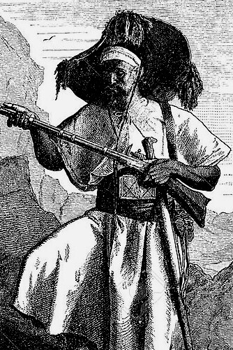 Armed Kabyle Berber man, Algeria, 1890 — reflecting the culture and history of North Africa