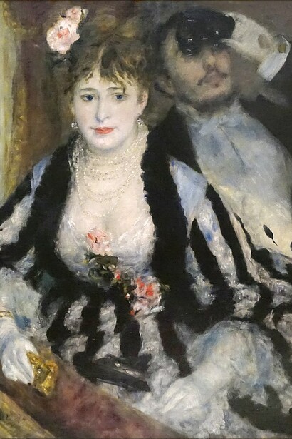 La Loge (The Theatre Box) is an 1874 oil painting by Pierre-Auguste Renoir