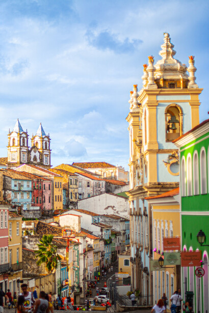 Largo do Pelourinho na cidade de Salvador, Bahia, Brasil