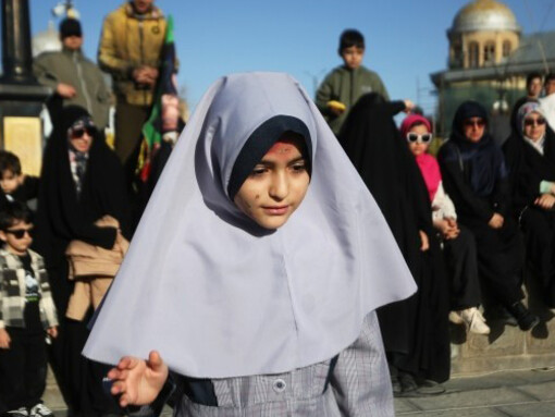 The street play Bell of Heaven was staged in Imam Khomeini Square in Hamedan, depicting the attack on the Shajareh Tayyebeh School in Minab, Iran