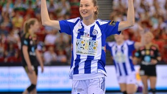 Jogadora de andebol da equipa feminian do Buducnost. Foto de Filip Viranovski