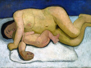 Paula Modersohn-Becker, Reclining Mother and Child II (1906)