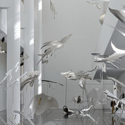 Petrit Halilaj and Álvaro Urbano, Lunar ensemble for uprising seas, exhibition view. Courtesy of Museu d’Art Contemporani de Barcelona