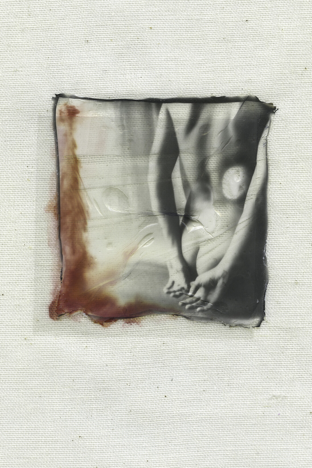 Margherita Chiarva, Untitled, Transfert TR 2, polaroid transfert on cotton, gauze fabric, mixed with tempera and ink, 50 x 40 cm © Margherita Chiarva
