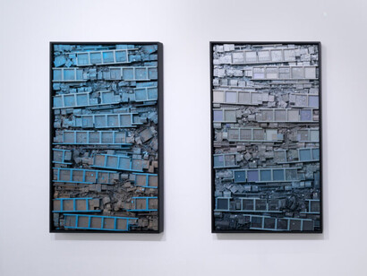 Hendrik Czakainski, Was bleibt, wenn es kippt, exhibition view. Courtesy of AOA;87 Gallery