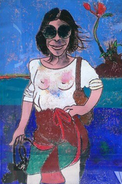 Richard Merkin, Joan Didion, 40 x 30 inches, oil on paper