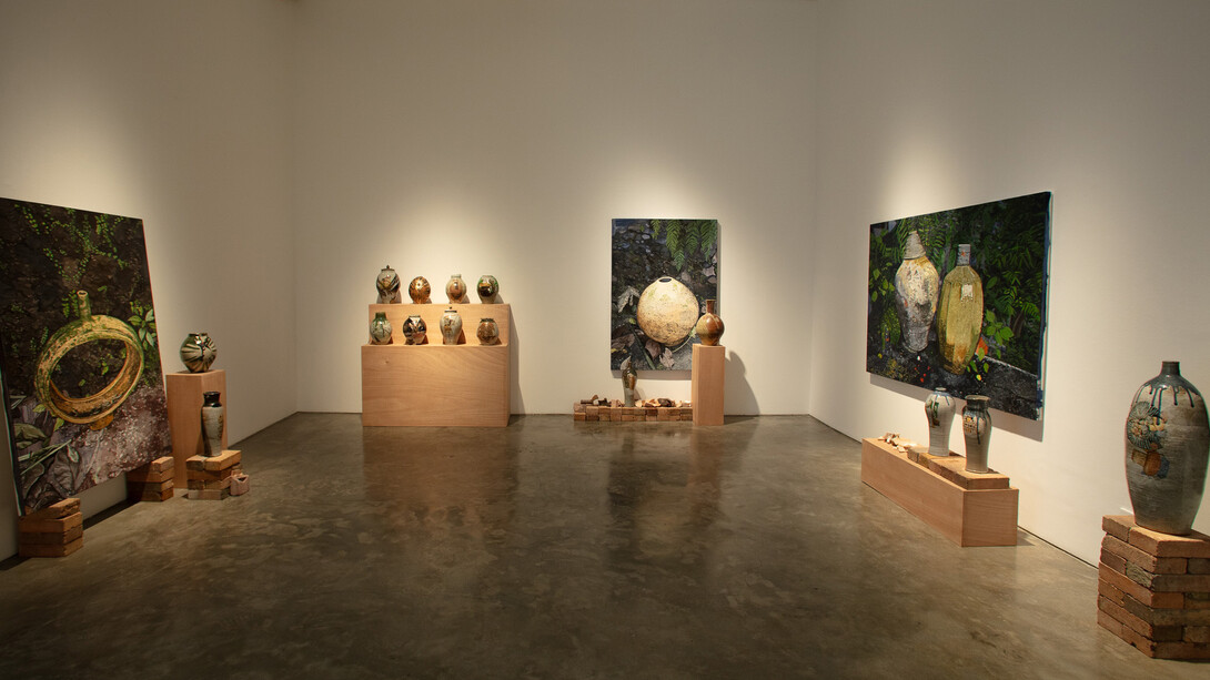 Jon Pettyjohn and Hanna Pettyjohn, Reflections, in situ, exhibition view. Courtesy of Silverlens