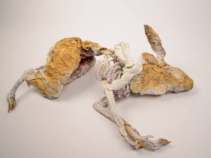 Omer Even Paz, Hare, 2015, aluminum foil, spray paint, 60 x 35 x 25 cm, courtesy of the artist