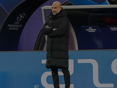 UEFA Champions League: RB Leipzig vs. Manchester City FC. Featuring Josep 'Pep' Guardiola Sala as head coach for Manchester City