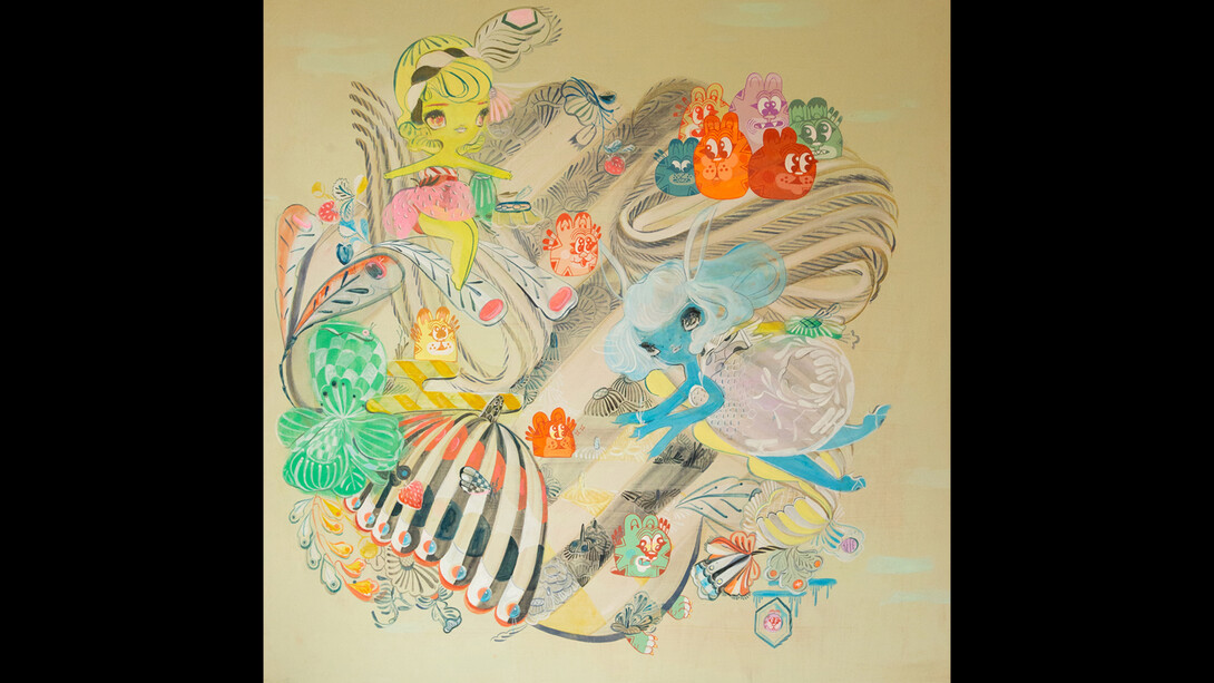 KeFe, Garf Island, 2023, 36x36 inches. Courtesy the artists and Harman Projects