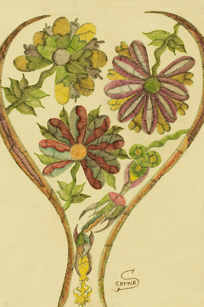 Untitled, ink & coloured crayon, 14 1/2 x 11 in 37x28cm