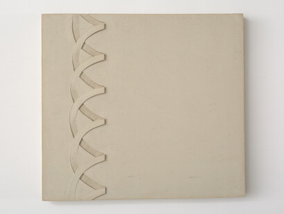 Anna-Bella Papp, untitled, 2014, clay, 30.8 x 28 x 3 cm, 12 1/8 x 11 1/8 x 1 1/8 ins, Copyright the artist; Courtesy the artist and Stuart Shave/Modern Art, London