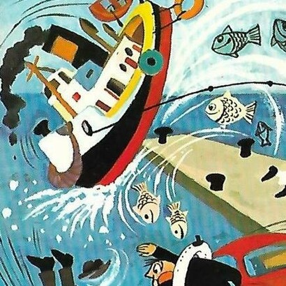 Questo vento secco e tagliente modella il paesaggio e il carattere di chi vive lungo l’Adriatico. Dettaglio di cartolina postale triestina, Italia
