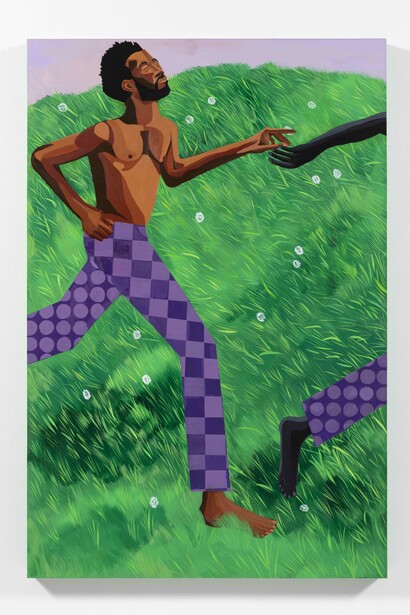 Jon Key,
Against My Face, 2024,
Oil on panel,
72 x 48 inches (182.9 x 121.9 cm). Courtesy of the artist and Steve Turner Gallery