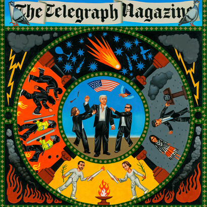 Rūrāns Roberts, Žurnāla The telegraph vāka noformējums (detail), 2024. Courtesy of Zuzeum Art Museum