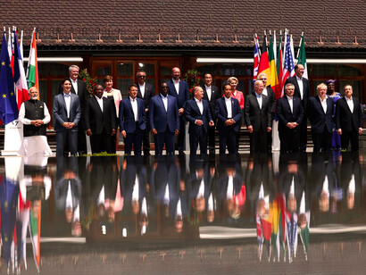 Fotografía de grupo con los socios del G7 durante la Cumbre 2022 en Schloss Elmau, Alemania