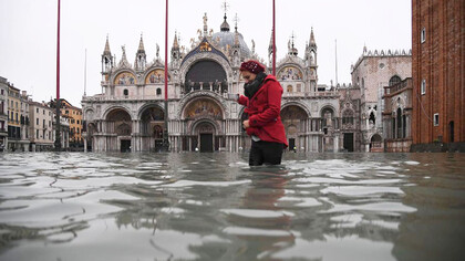 Acqua alta in the Piazza San Marco