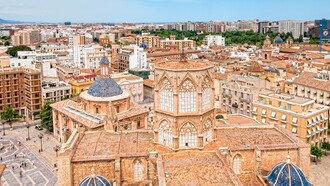 The Cathedral which was built between the 13th and 15th centuries, mixing Romanesque, Gothic and Baroque features.