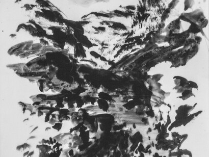 Rugged Alp valley, India ink on paper, 1991,  28   x 45 cm
