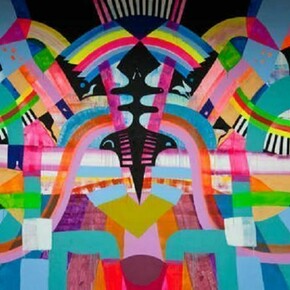 Paint on walls, Four walls, each 186 x 292 in. (472 x 743 cm), Bonnefantenmuseum, Maastricht, Netherlands. Copyright Maya Hayuk