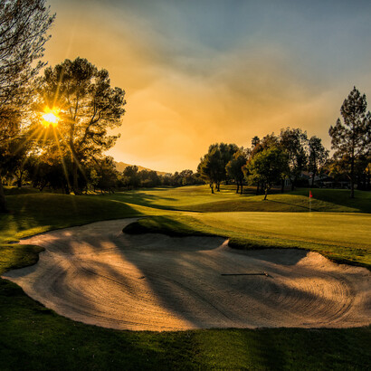 Golf Course at Sunset, Tim Clarke