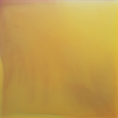 Keira Kotler, Yellow Meditation [I Look for Light], 2013, urethane, pigment and varnish on acrylic, 33 x 33 inches