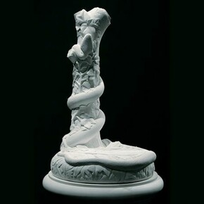 Lily Cox-Richard, The Stand: Eve Tempted, 2013, Carved plaster, 71 1/2 in. high x 25 in. wide x 25 in. deep