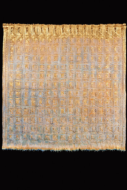 Olga De Amaral, Memento 6, 2000, Linen, Gesso, Acrylic Paint, Gold Leaf, 157 x 15 0cm
