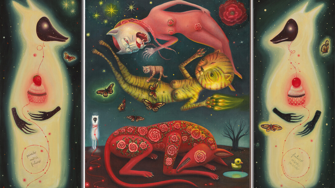 Peca, La siesta time is a butterfly (triptych). Courtesy of Corey Helford Gallery