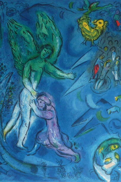 Marc Chagall, The Fight of Jacob and the Angel