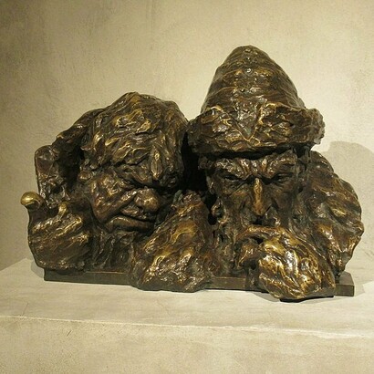 Gleb W. Derujinsky, "Iván el terrible y Malyuta Skuratov", escultura, 1913-1918