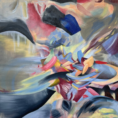Helen Bermingham, Winding And Binding, Things fall apart, oil on canvas, 70x70 cm. Courtesy the artist and GR Gallery, NYC