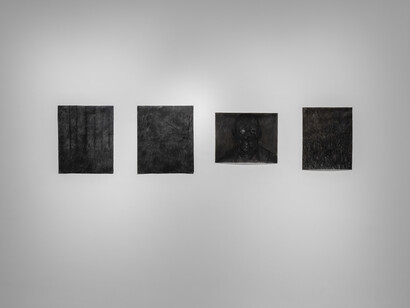 Felix Shumba, For want of a horse, a button was lost, exhibition view. Courtesy of Tiwani Contemporary