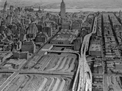 Never Built. Models view, detail of installation shot